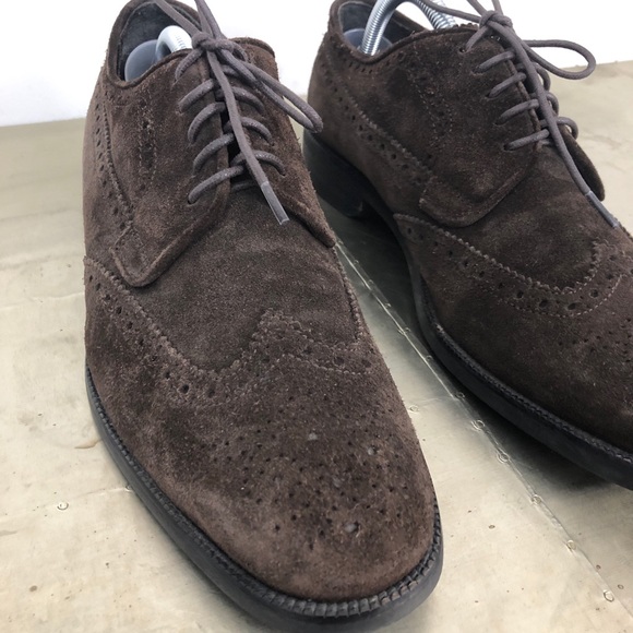 Saks Fifth Avenue Suede Brogue Wingtip Loafer - Picture 4 of 7